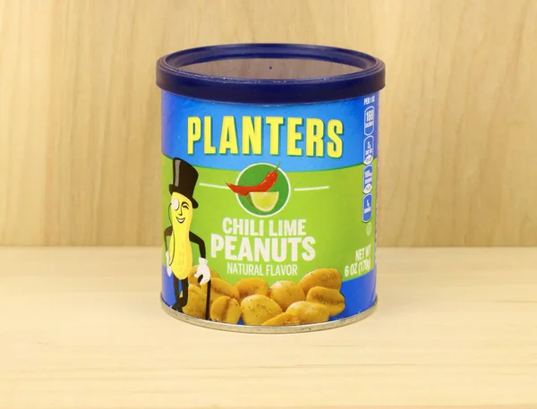 Can of Planters Chili Lime Peanuts — Stock Photo, Image