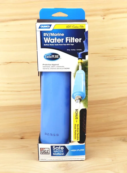 Camco RV mariene water filter — Stockfoto