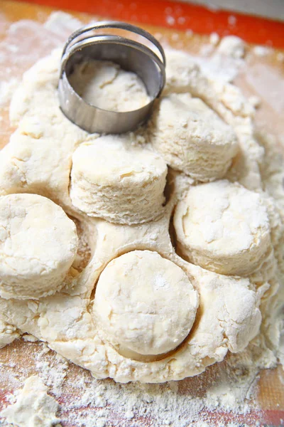 Preparing a batch of biscuits