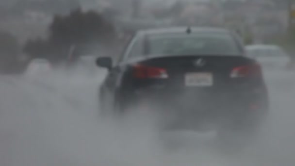 Low Visibility Downpour Northern California — Stock Video