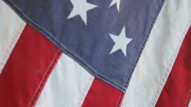 Eski kumaş Amerikan bayrağı closeup görünümü