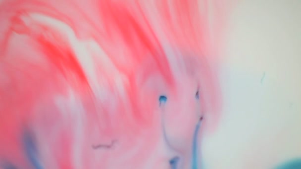 Peintures colorées fusionnent et coulent, inversant l'action d'un côté à l'autre et de haut en bas 