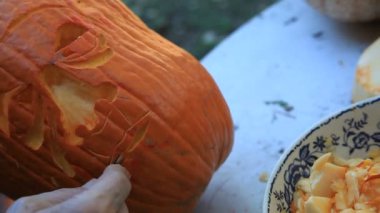 Bir jack o fener oyma adam bakış açısı