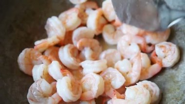 Bakış açısı pişirme jumbo karides 