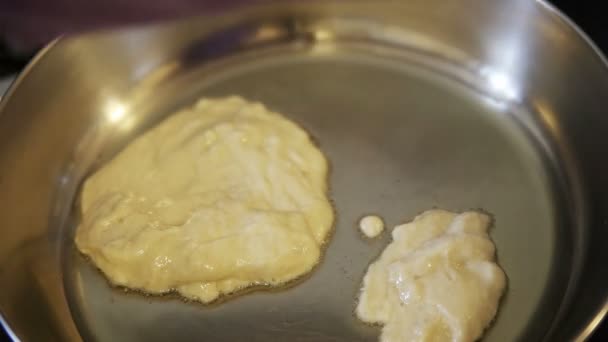 Homemade Pancakes Overhead — Stock Video