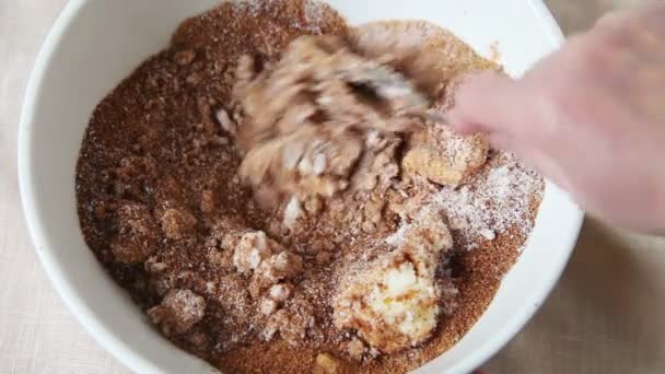 Using Spoon Woman Blends Solidified Coconut Oil Sugar — Stock Video