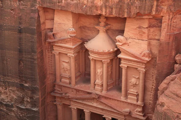 Vue Dessus Khazneh Trésor Temple Nabatéen Période Hellénistique Antique Pétra — Photo