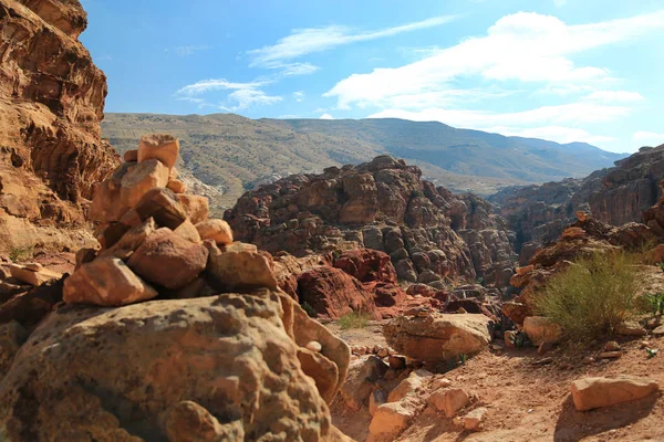 Bergen Petra Petra Oorspronkelijk Bekend Nabateans Als Raqmu Historische Archeologische — Stockfoto
