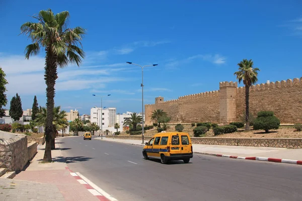 Tunisia Sousse June 2010 Road Traffic Old Stonghold Medina Quarter — стоковое фото