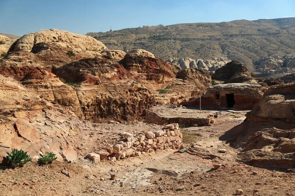 Bergen Petra Petra Oorspronkelijk Bekend Nabateans Als Raqmu Historische Archeologische — Stockfoto