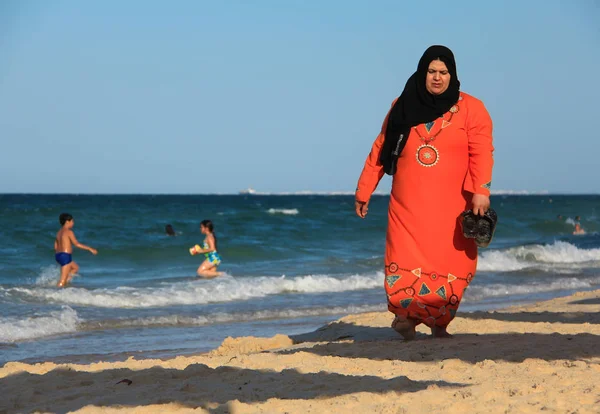 Tunisko Sousse Června 2010 Tuniský Lid Středozemní Moře — Stock fotografie