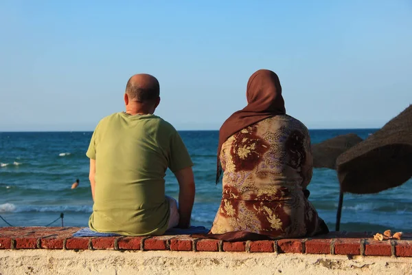 突尼斯 2010年6月28日 突尼斯人民与地中海 — 图库照片