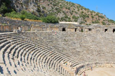 Myra, eski adı - Demre, Türkiye antik Yunan-Roma amfi. Myra Likya'nın nerede Kale, Demre küçük kasaba bugün günümüze Antalya ili shakiradovileİL almaktadır antika bir yeridir