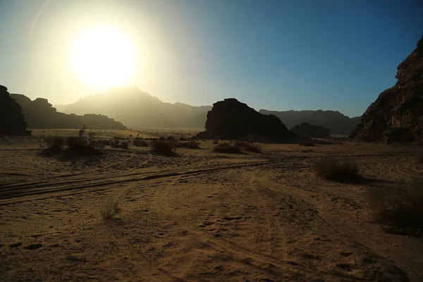 Wadi Rum desert in Hashemite Kingdom of Jordan. Amazing scenery of Wadi Rum desert in Jordan, also known as The Valley of Moon, is largest and picturesque desert in Jordan