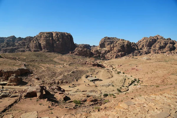 Mountains Petra Petra Originally Known Nabateans Raqmu Historical Archaeological City — Stock Photo, Image