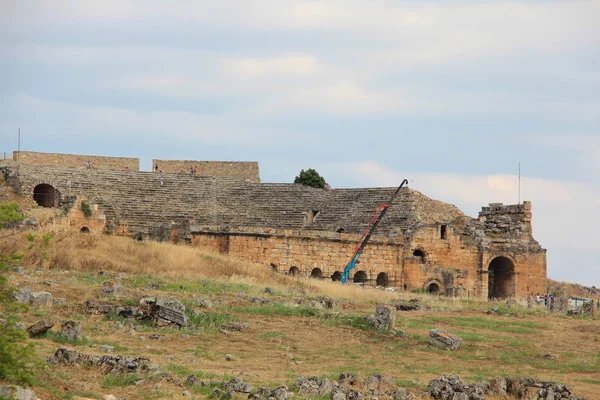 Amfitheater Van Antieke Stad Hierapolis Turkije — Stockfoto