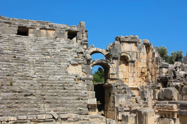 Oude Grieks Romeinse Amfitheater Myra Oude Naam Demre Turkije Myra — Stockfoto