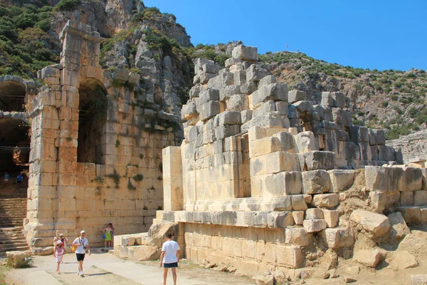 Antika Grekisk Romerska Amfiteatern Myra Gamla Namn Demre Turkiet Myra — Stockfoto