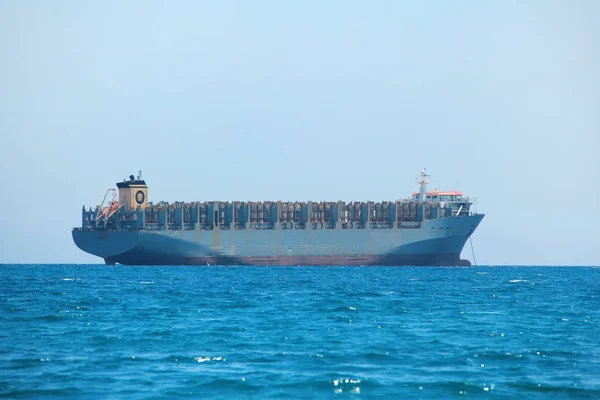 Turkey Antalya June 2011 Cargo Boat See Port Antalya City — Stock Photo, Image