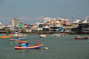 Tayland, pattaya, 12 Nisan 2014: tekneler, Körfez siam, Tayland pattaya Körfezinin yakınında