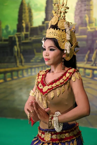 Cambodia Siem Reap April 2014 Traditional Apsara Dancer Local Restaurant — Stock Photo, Image