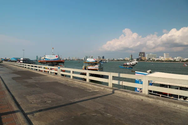 Thailand Pattaya April 2014 Boats Seaport Pattaya City Gulf Siam — Stock Photo, Image