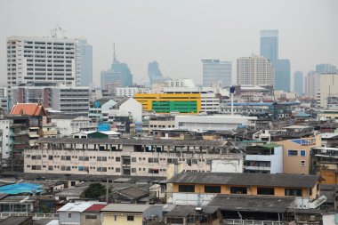 Bangkok şehir, Tayland Panoraması. Altın dağ, Wat Sake görünümünden