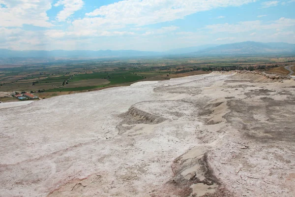 Pamukkale - pamuk kale, Denizli İl güneybatı Türkiye'de. Ünlü bir beyaz karbonat mineral için sol tarafından alandır akan su