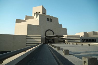Katar, Doha, 21 Mart 2018: Doha - Qatar, Basra Körfezi, Arap Yarımadası'nda, orta Eas başkenti ve en kalabalık İslam Sanat Müzesi