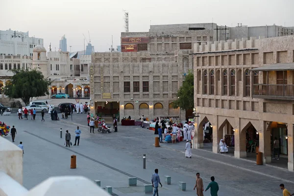 Qatar Doha Marzo 2018 Persone Souq Waqif Mercato Permanente Bazar — Foto Stock