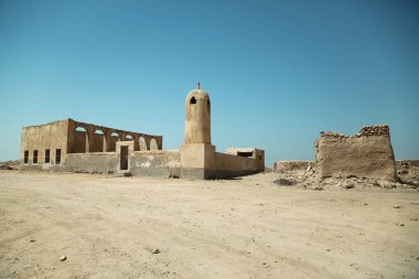 Terk edilmiş köy Al-Jumail, Kuzey kalıntıları Katar, Basra Körfezi, Arap Yarımadası'nda, Orta Doğu