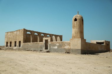 Terk edilmiş köy Al-Jumail, Kuzey kalıntıları Katar, Basra Körfezi, Arap Yarımadası'nda, orta Eas
