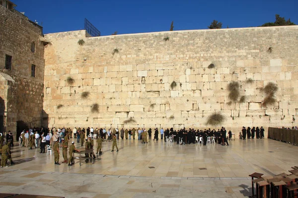 Israele Gerusalemme Settembre 2010 Persone Vicino Luogo Del Pianto Degli — Foto Stock