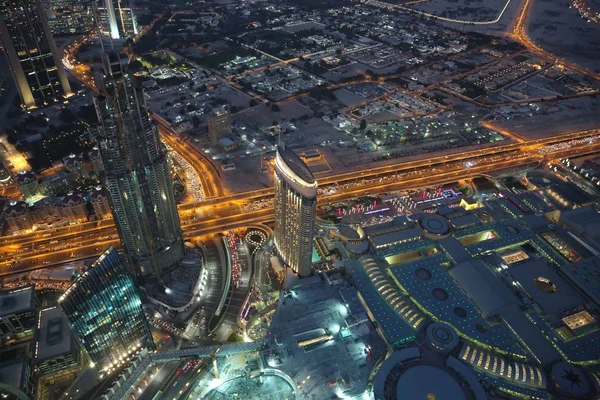 Emiratos Árabes Unidos Dubai Enero 2016 Vista Nocturna Del Centro —  Fotos de Stock