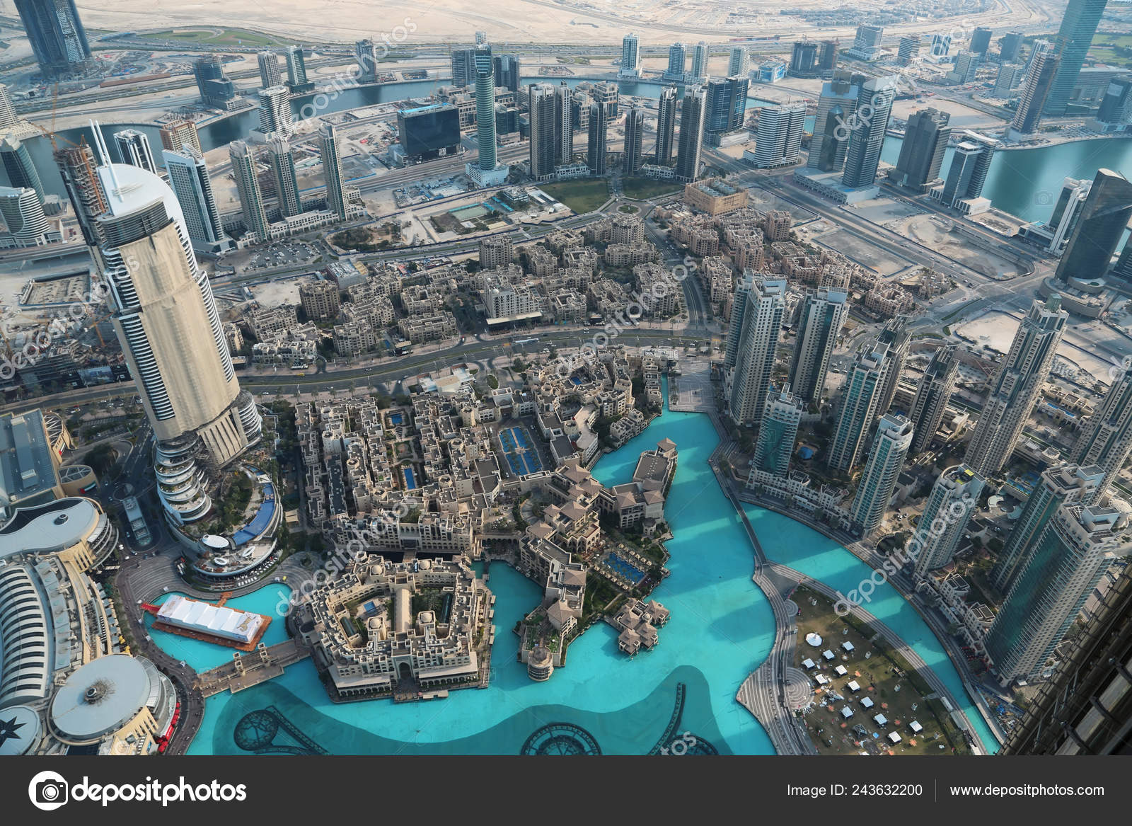 Uae Dubai January 2016 View Dubai Downtown 125th Floor Burj