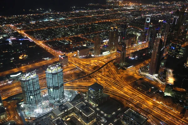 Emirados Árabes Unidos Dubai Janeiro 2016 Vista Noite Dubai Centro — Fotografia de Stock