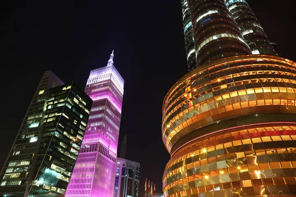 Qatar Doha Março 2018 Centro Financeiro Noc Torres Rosa Asmakh — Fotografia de Stock