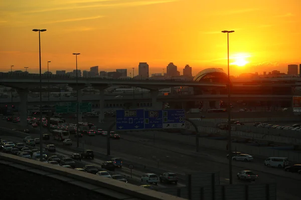 Birleşik Arap Emirlikleri Dubai Şubat 2016 Karayolu Trafik Dubai Birleşik — Stok fotoğraf