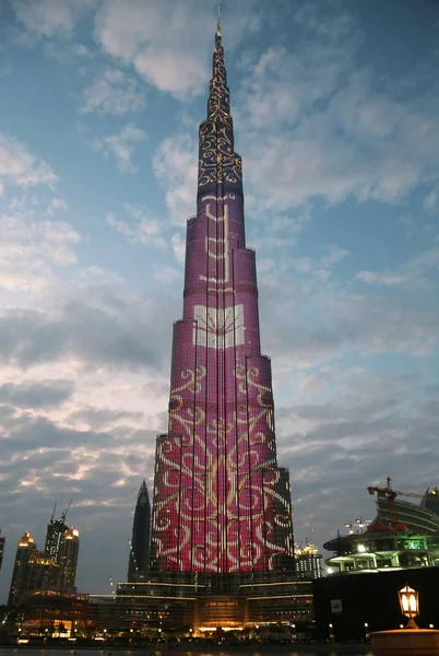 Dubai Emirados Árabes Unidos Janeiro 2016 Burj Khalifa Megatall Skyscraper — Fotografia de Stock