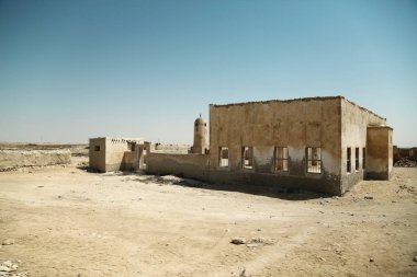 Terk edilmiş köy Al-Jumail, Kuzey kalıntıları Katar, Basra Körfezi, Arap Yarımadası'nda, orta Eas