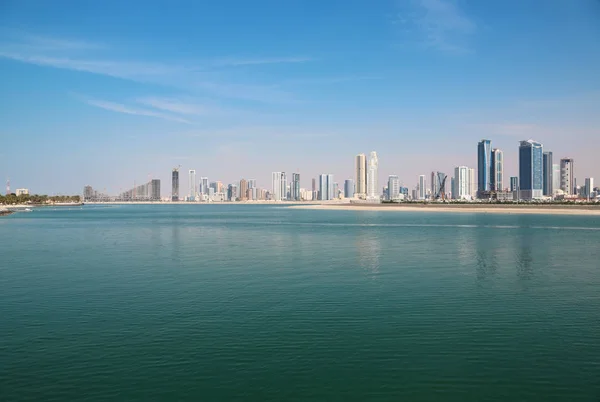 Panorama Cidade Sharjah Nos Emirados Árabes Unidos Golfo Pérsico Península — Fotografia de Stock