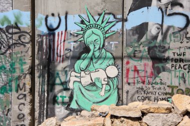 Filistin, Bethlehem, 15 Eylül 2010: Beytüllahim, Filistin duvar güvenlik