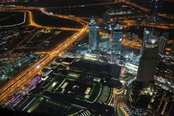 Emiratos Árabes Unidos Dubai Enero 2016 Vista Nocturna Del Centro —  Fotos de Stock