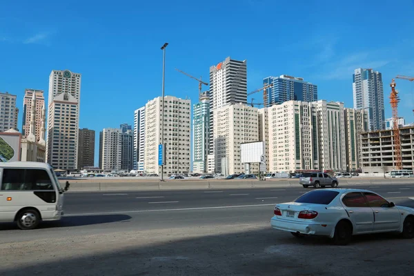 Eau Sharjah Fevereiro 2016 Edifícios Cidade Sharjah Nos Emirados Árabes — Fotografia de Stock