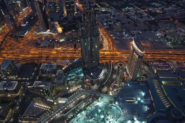 Emirados Árabes Unidos Dubai Janeiro 2016 Vista Noite Dubai Centro — Fotografia de Stock