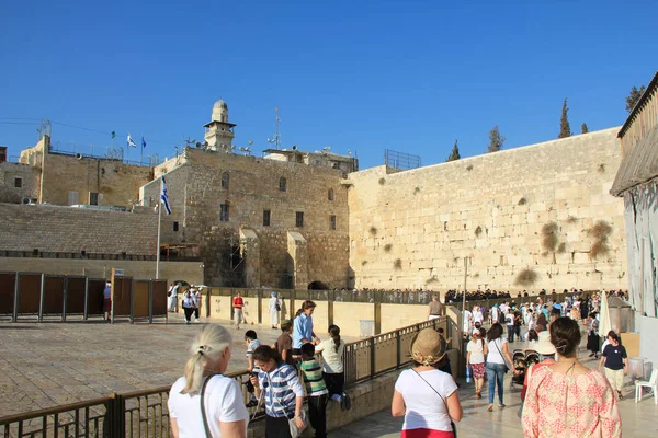 Israele Gerusalemme Settembre 2010 Persone Vicino Luogo Del Pianto Degli — Foto Stock