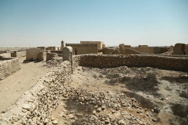 Terk edilmiş köy Al-Jumail, Kuzey kalıntıları Katar, Basra Körfezi, Arap Yarımadası'nda, Orta Doğu