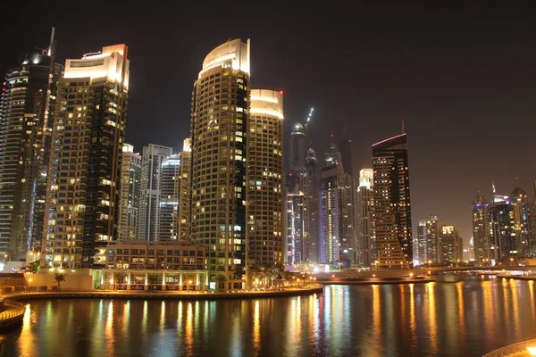 Uae Dubai October 2011 Dubai Marina Night United Arab Emirates — Stock Photo, Image