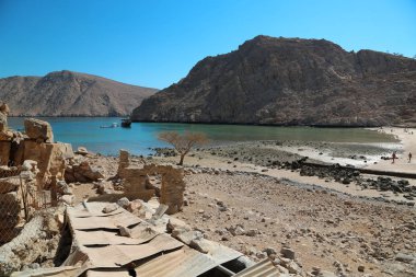 Umman, Musandam, Umman Körfezi, eski köy Haffa Sultanlığı. Umman - Arap Yarımadası'nın güneydoğu kıyısı Arap ülkesinde. Musandam - Umman, Valiliği Musandam peninsul üzerinde bulunan