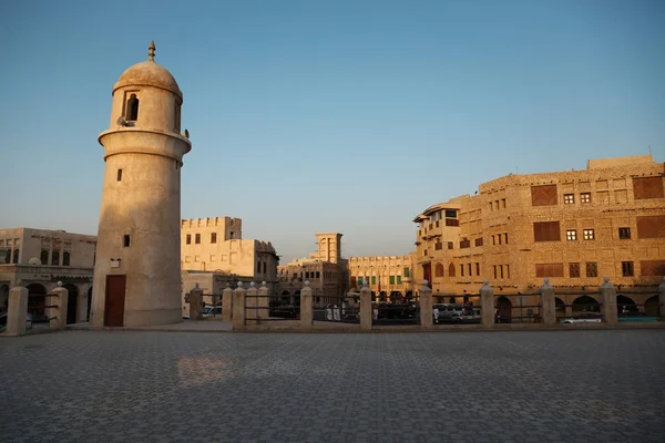 Moskén Souq Waqif Eller Stående Market Östra Bazaar Doha Kapital — Stockfoto